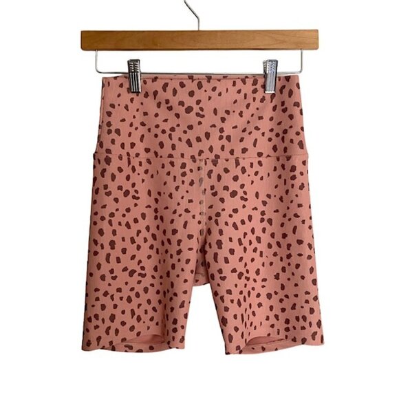 Beach Riot Pink Brown Spot Bike Shorts Medium - Picture 1 of 4